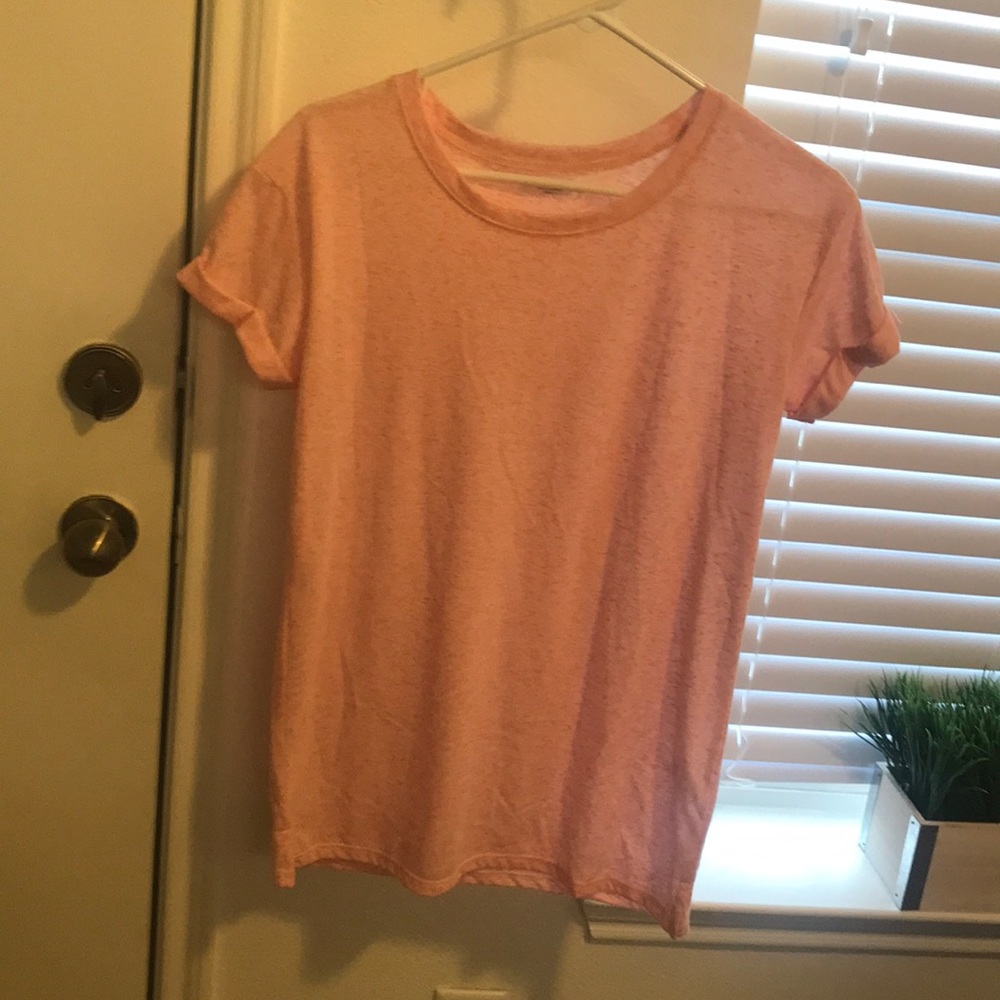 Pink cuffed sleeve t shirt